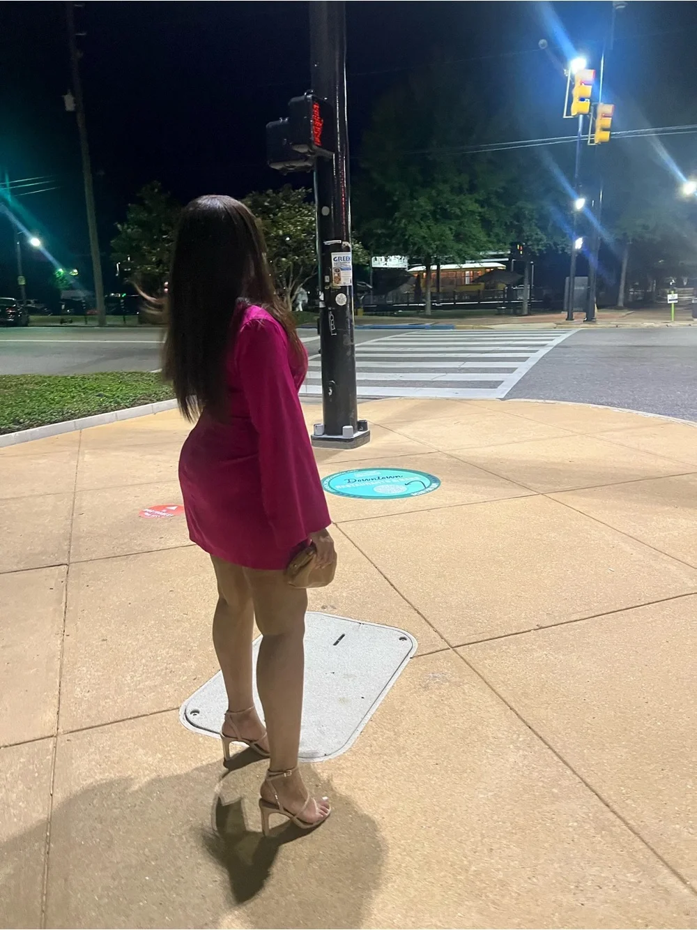 Zara Fuchsia Satin Dress - Picture 5 of 7